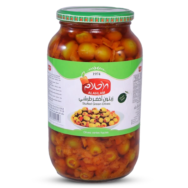 زيتون أخضر طرشي بالزيت 1200 غ