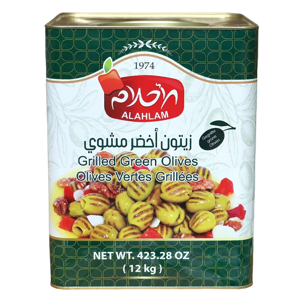 زيتون أخضر مشوي تنك 12 كغ
