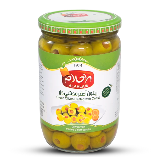 زيتون أخضر محشي جزر 400 غ