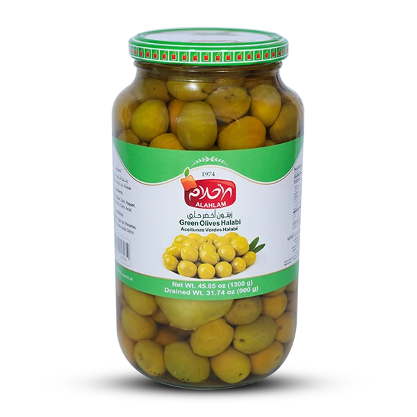 زيتون أخضر حلبي 900غ