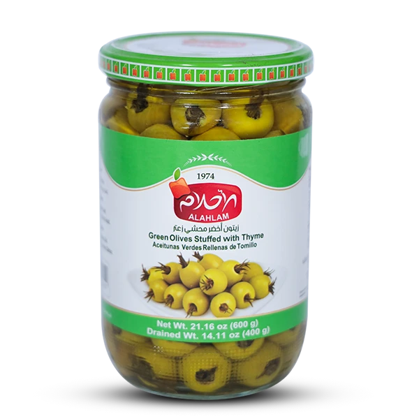 زيتون أخضر محشي زعتر 400غ