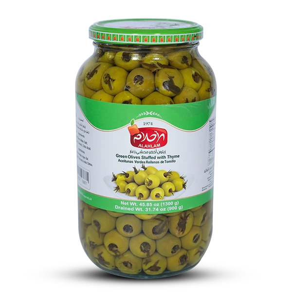 زيتون أخضر محشي زعتر 900غ